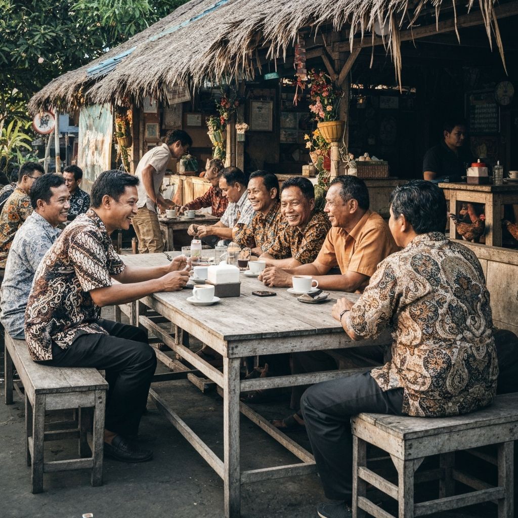 Indonesian men in social setting
